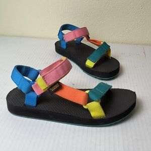 Teva Original Universal Colorful Little Girl Size 2 Sandals